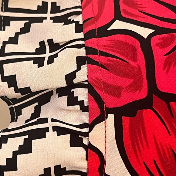 Anthropologie Corey Lynn Calter Pink, Red, With Aztec Print Short Sleeve Dress - Picture 5 of 7